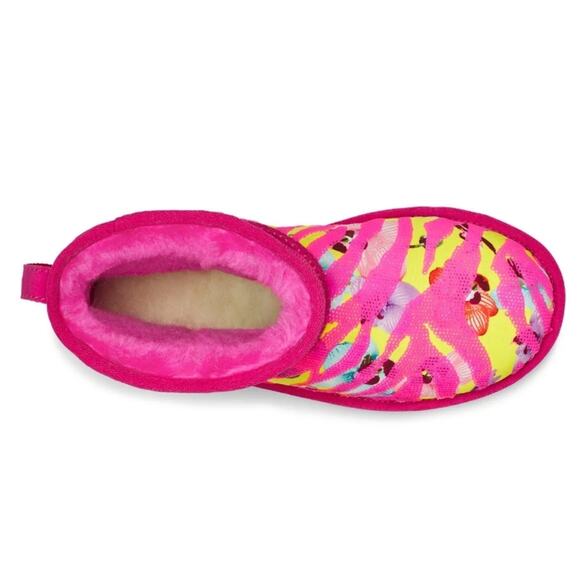 Ugg Womens Shoes Ugg Women’s Classic Mini Tiger Flower Boots Pink/Yellow size 7 - Picture 3 of 14